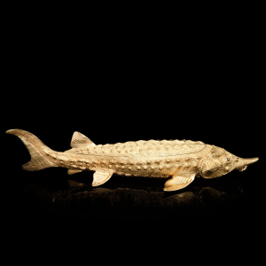 Caviar bowl "Sturgeon" with gilding