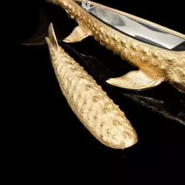 Caviar bowl "Sturgeon" with gilding