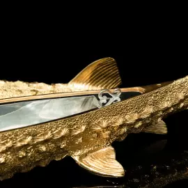 Caviar bowl "Sturgeon" with gilding