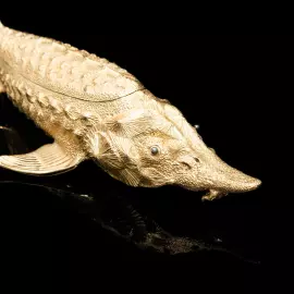 Caviar bowl "Sturgeon" with gilding