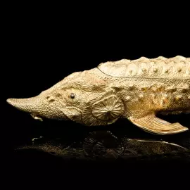 Caviar bowl "Sturgeon" with gilding