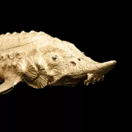 Caviar bowl "Sturgeon" with gilding