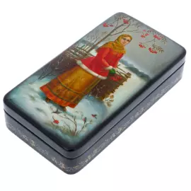 Casket "At the mountain ash" by Burmistrov, Fedoskino