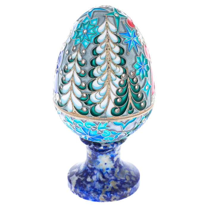 Egg-box "Santa Claus" (silver, enamel)