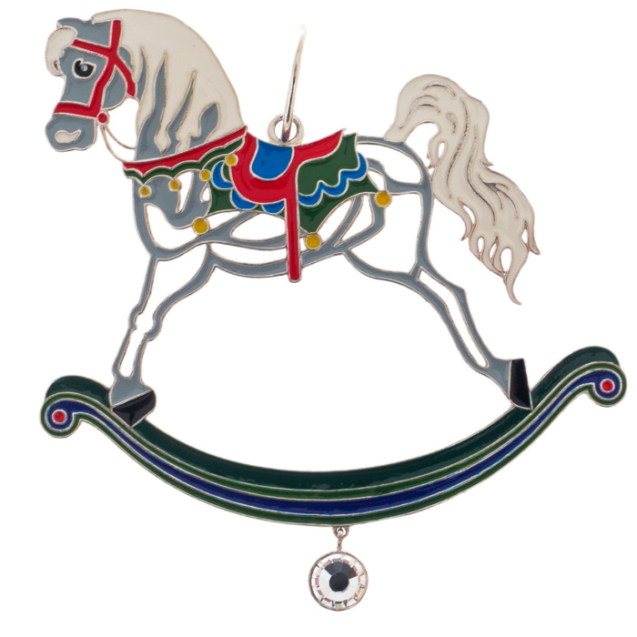 Jewelry Christmas tree toy "Horse" made of silver