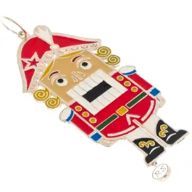 Ювелирная елочная игрушка "Щелкунчик" из серебра Ювелирная елочная игрушка "Щелкунчик" из серебра