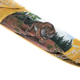 Нож подарочный "Тигр в лесу" с эмалями, Златоуст Нож подарочный "Тигр в лесу" с эмалями, Златоуст