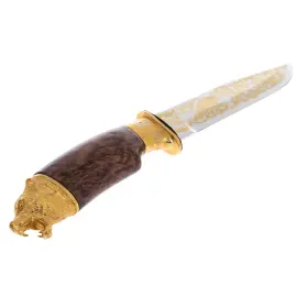 Нож подарочный "Тигр в лесу" с эмалями, Златоуст Нож подарочный "Тигр в лесу" с эмалями, Златоуст