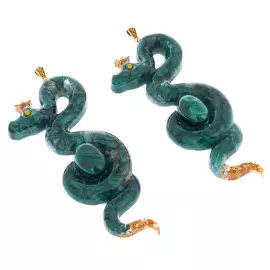Set of Christmas tree toys with malachite "Snake" collection "Stories", 2 pcs.