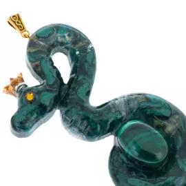 Set of Christmas tree toys with malachite "Snake" collection "Stories", 2 pcs.