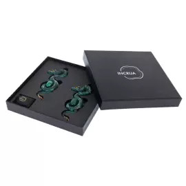 Set of Christmas tree toys with malachite "Snake" collection "Stories", 2 pcs.