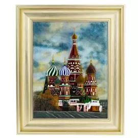 Панно декоративное из стекла "Храм Василия Блаженного"