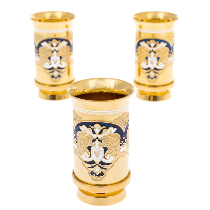 Poseidon caviar set with glasses, for 3 persons, Zlatoust