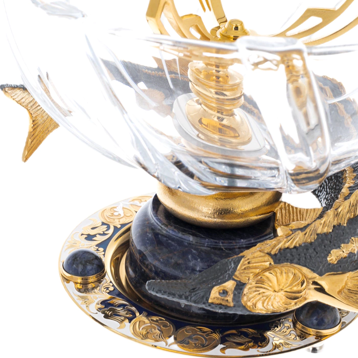 Poseidon caviar set with glasses, for 3 persons, Zlatoust