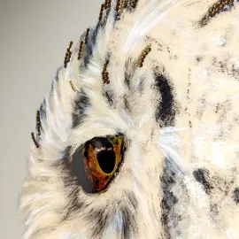 Author's mirror and jewelry panel "Polar Owl"