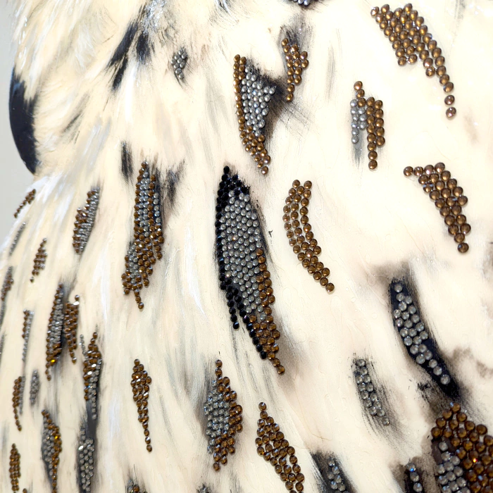 Author's mirror and jewelry panel "Polar Owl"