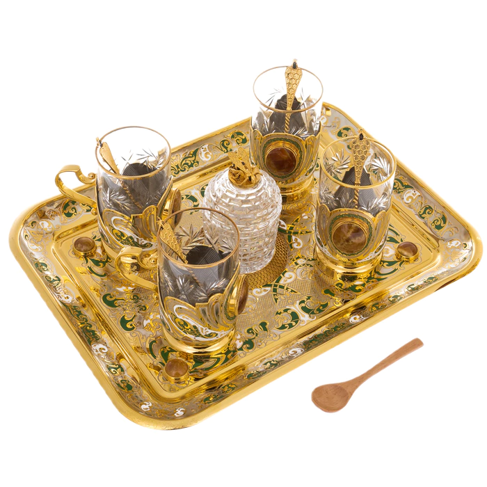 Honey tea set with samovar, for 4 persons, Zlatoust