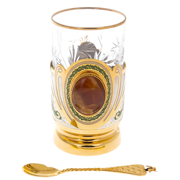 Honey tea set with samovar, for 4 persons, Zlatoust