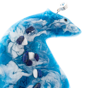 Set of Christmas tree toys from jewelry resin "Bear and ballerina" collection "Stories", 2 pcs.