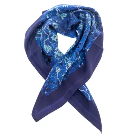 Платок из шелка "Размышления" темно-синий Платок из шелка "Размышления" темно-синий