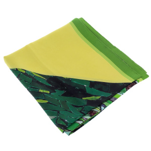 Silk handkerchief "Meadow flowers" with a light green border