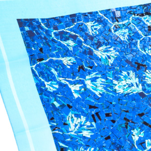 Silk handkerchief "Reflections" blue