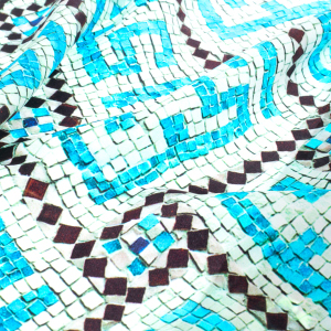 Silk handkerchief "Persian ornaments" blue border