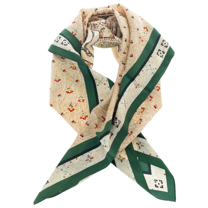 Silk handkerchief "Consolation" green border