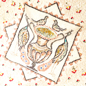 Silk handkerchief "Consolation" green border