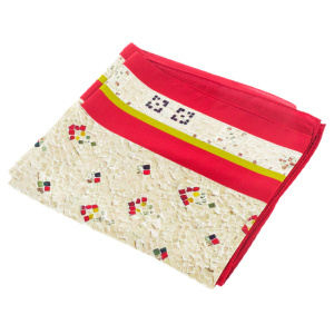 Silk handkerchief "Ornaments" on a dark red field