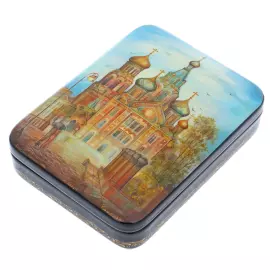 Шкатулка "Спас на крови" большая, Комяков, Холуй