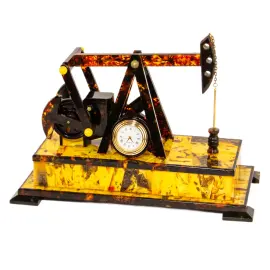 Amber table clock "Oil rig"