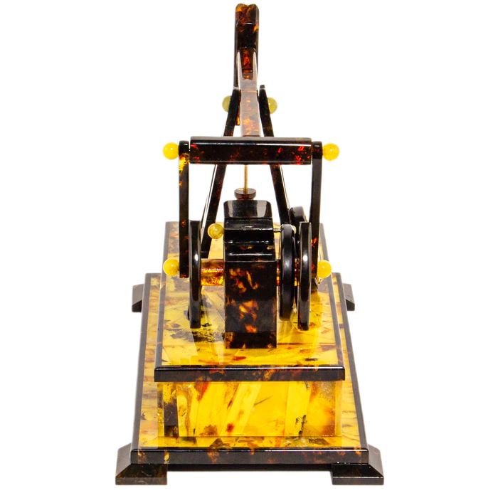 Amber table clock "Oil rig"