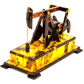 Amber table clock "Oil rig"