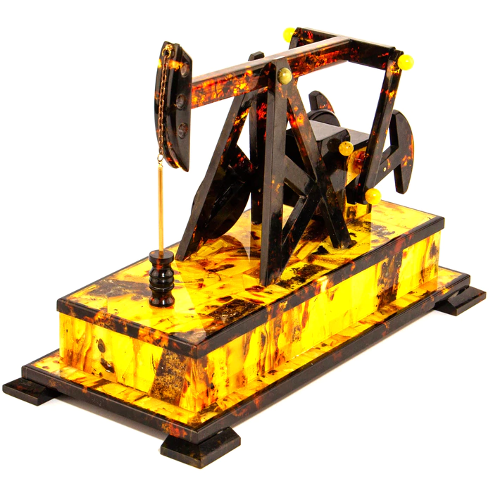 Amber table clock "Oil rig"