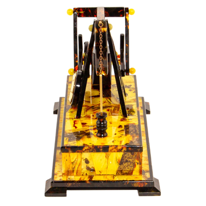 Amber table clock "Oil rig"