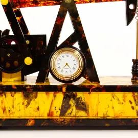 Amber table clock "Oil rig"