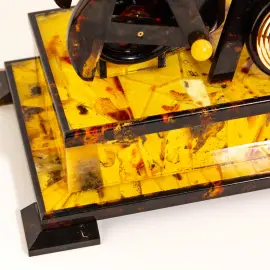 Amber table clock "Oil rig"