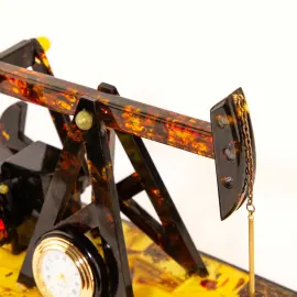 Amber table clock "Oil rig"