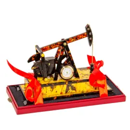 Amber table clock "Oil rig"