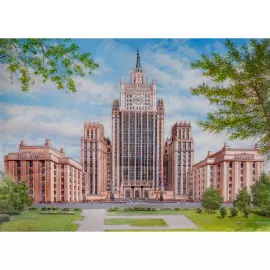The box "The Building of the Ministry of Foreign Affairs" Pakhomov, Fedoskino