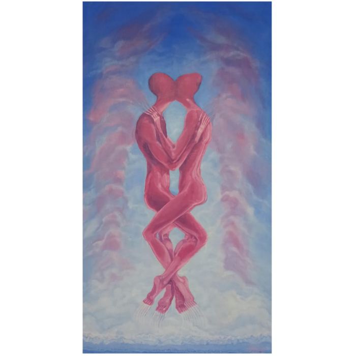 The author's painting "Soaring in the clouds"