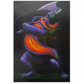 The author's painting "With an axe for a mosquito"