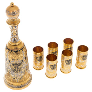 Vodka set "Coat of Arms of the Russian Federation" for 6 persons, Zlatoust