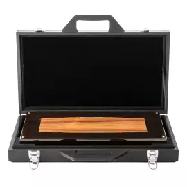 Нарды из мореного дуба, ореха и янтаря "Геометрия"