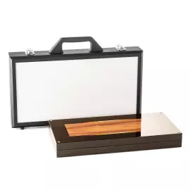 Нарды из мореного дуба, ореха и янтаря "Геометрия"