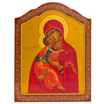 Wooden icon of the Vladimir Mother of God by Khokhloma