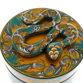 Подарочная шкатулка из дерева "Змея" Хохлома