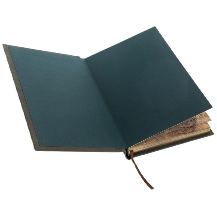 The leather-bound book "Secrets of the Masons" by M. Bradley