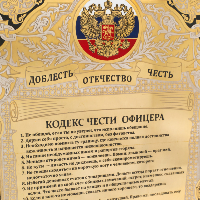 Panel "Officer's Code of Honor. Tricolor of the Russian Federation" Zlatoust